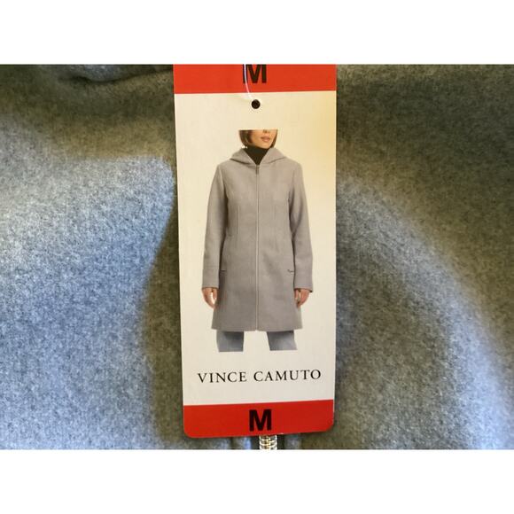 Vince Camuto Womens Blue Faux Wool Full-Zip Hooded Jacket Medium - Picture 4 of 5